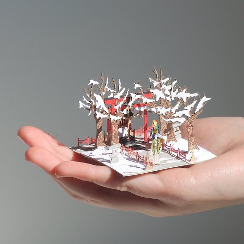 FingerART 指の藝 小神社 FingerART紙藝術模型 連展示盒 日本文化系列 (JS-518)