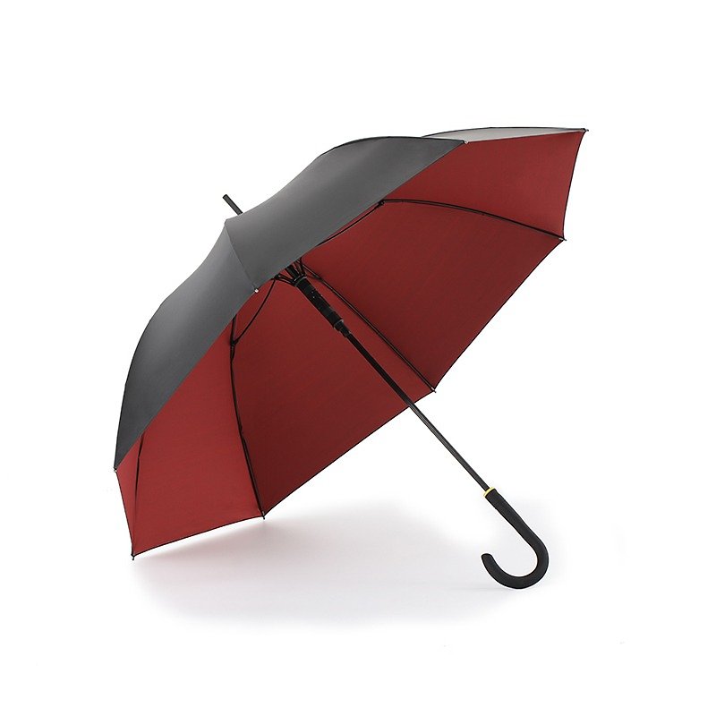 [German kobold] UV-resistant zero light-transmitting sunscreen 80Kg heavy-weight anti-strong wind female straight handle umbrella-jujube red - ร่ม - วัสดุอื่นๆ สีแดง