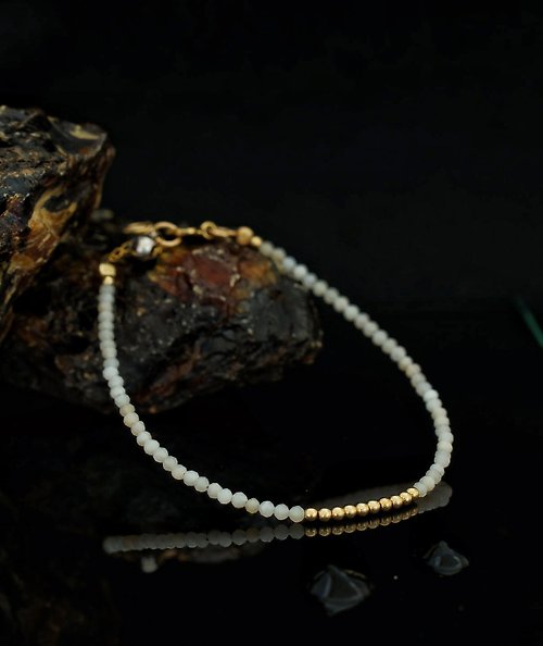 BNA Jewelry 記憶合金水晶手鍊系列 粉紅澳寶 14K包金 GF 手鍊