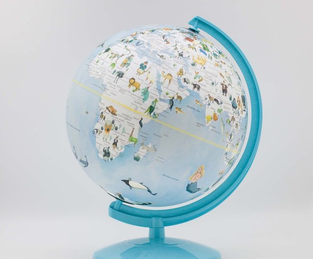 Skyglobe 10インチ プラスチック製地球儀 動物のイラストがかわいい 中国語 英語バイリンガル 全3種 ショップ Skyglobe地球儀専門製作所 置物 Pinkoi