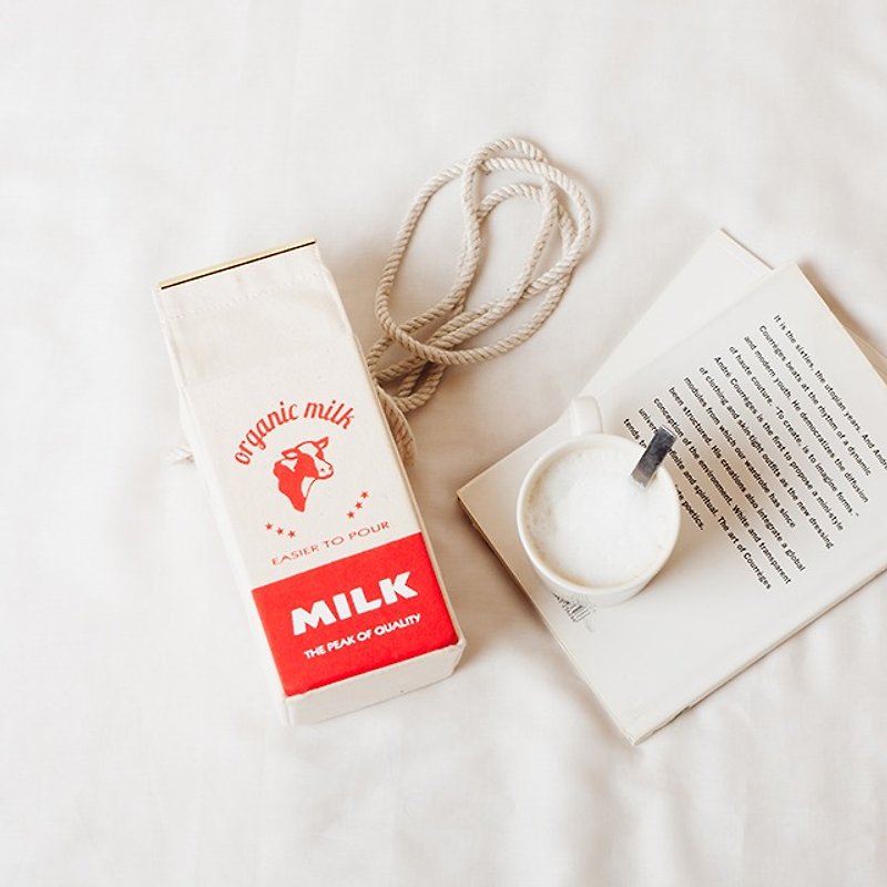 Organic milk pochette  --  JAMAICA RED - ショルダーバッグ - コットン・麻 レッド
