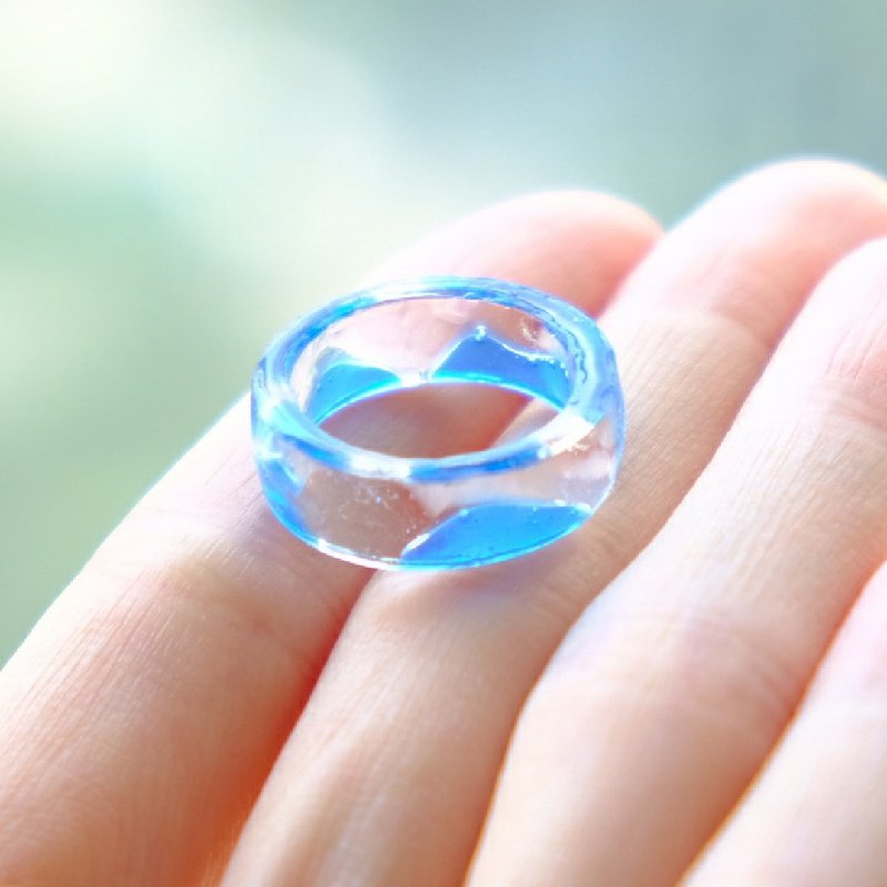 【青い山に緑の川】Blue Mountains Ring by ETPLANT - 戒指 - 樹脂 透明