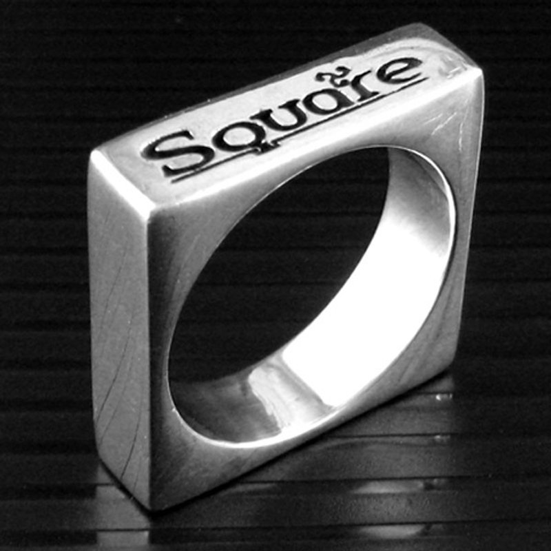 Customized.925 sterling silver jewelry RP00009-polygon ring (square ring) - แหวนทั่วไป - โลหะ 