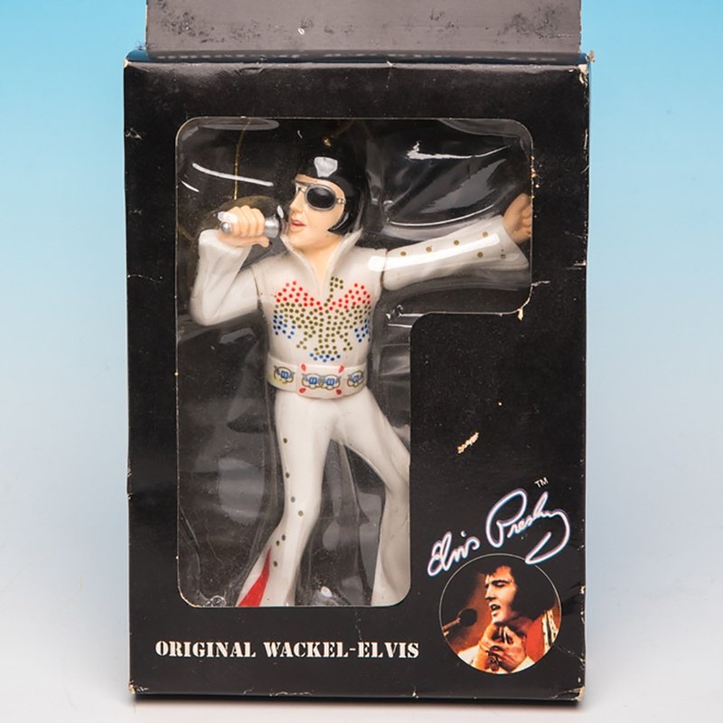 桑惠商號 2001s Wackel-Elvis 貓王搖擺公仔 巨星登場 車窗掛飾 - 其他 - 塑膠 白色