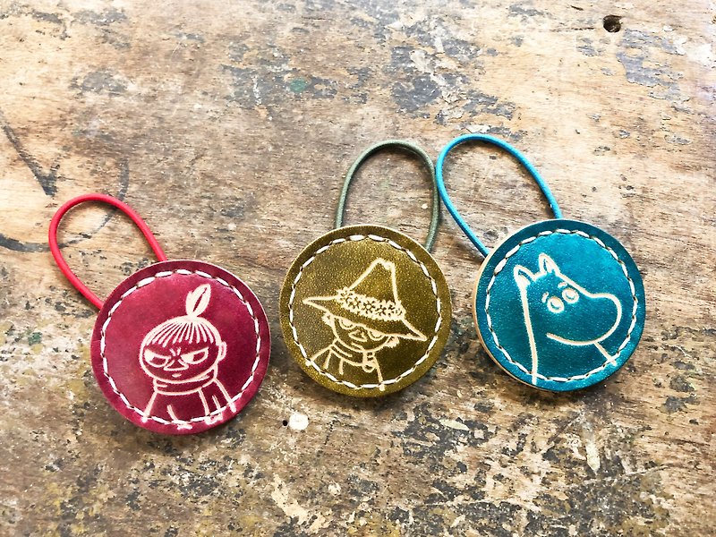#Finished Product Manufacturing Hand-dyed MOOMIN x Hong Kong-made leather Moomin series hair accessories officially authorized - เครื่องประดับผม - หนังแท้ สีแดง
