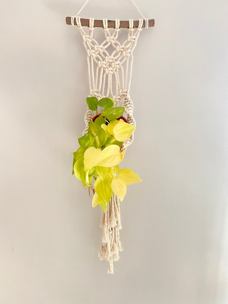 Multifunctional Plant Hanging Basket Wall Hanging Decoration - Wall Décor - Cotton & Hemp White