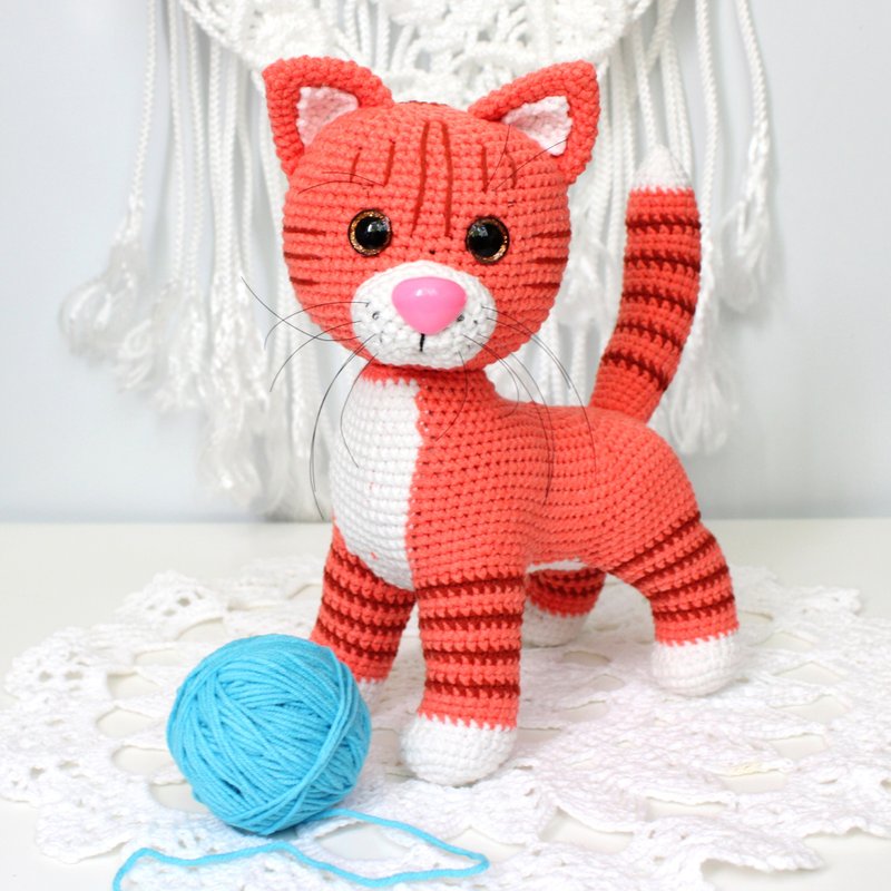 Cat crochet pattern PDF in English Realistic Kitten amigurumi toy - 手工藝教學/工具書 - 其他材質 