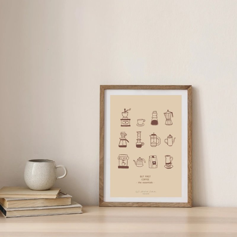 IvyC Art A3 Size Poster But First Coffee The Essentials Poster Collection - 海報/掛畫/掛布 - 紙 白色
