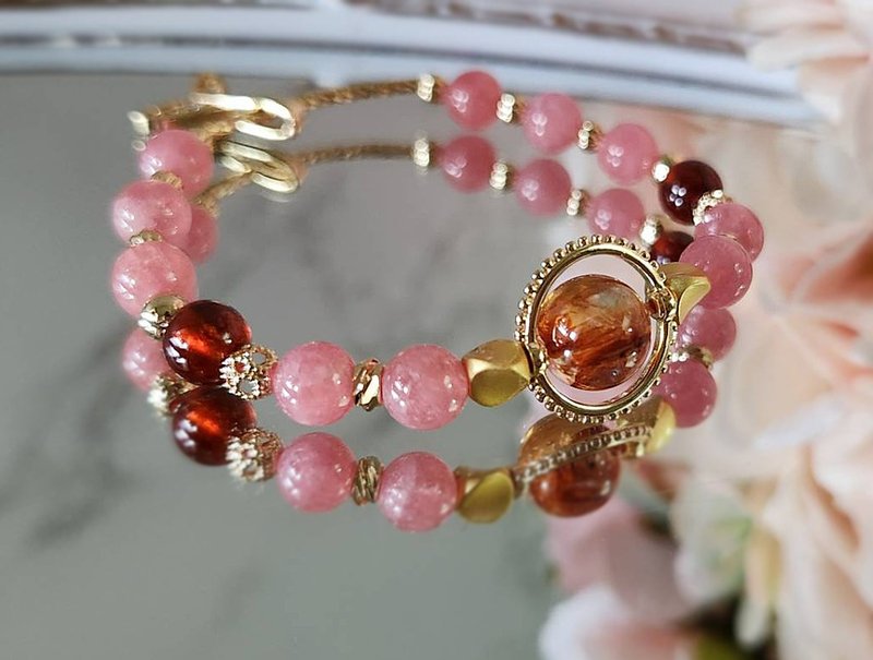 Mermaid Love|Red Glue Flower| Stone| Stone|Crystal Beads|Bracelet - Bracelets - Crystal Red