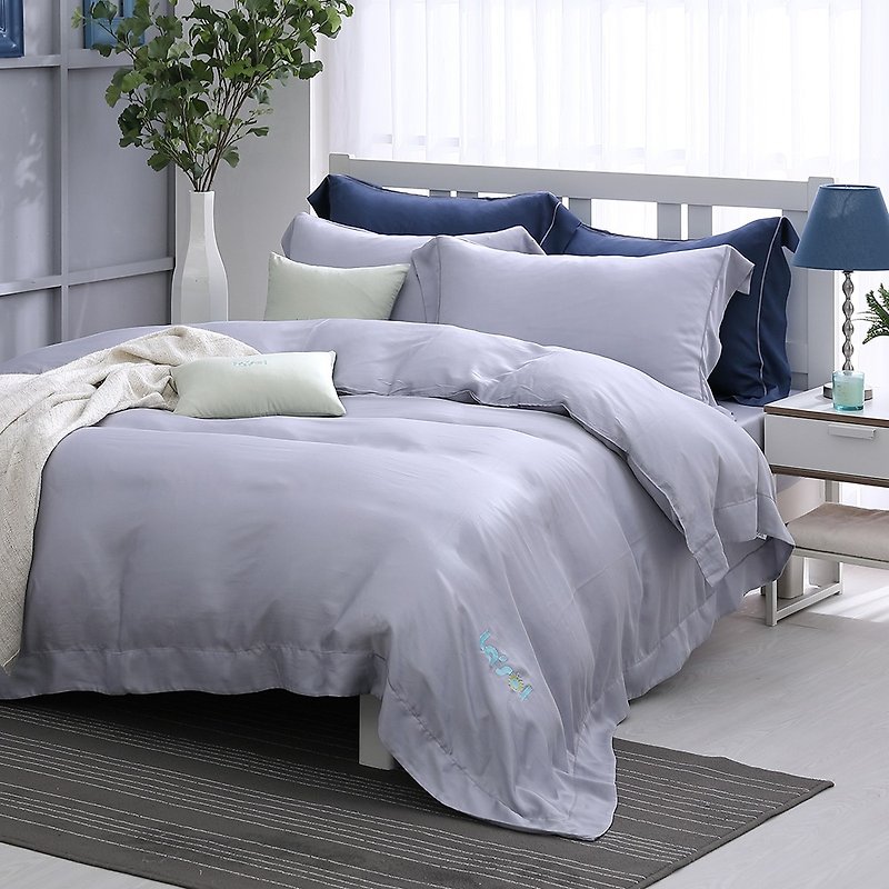 (Increase) Early morning shimmer - solid color design models Tencel dual-use bedding package four-piece group [60 Tencel] - Bedding - Other Materials Gray