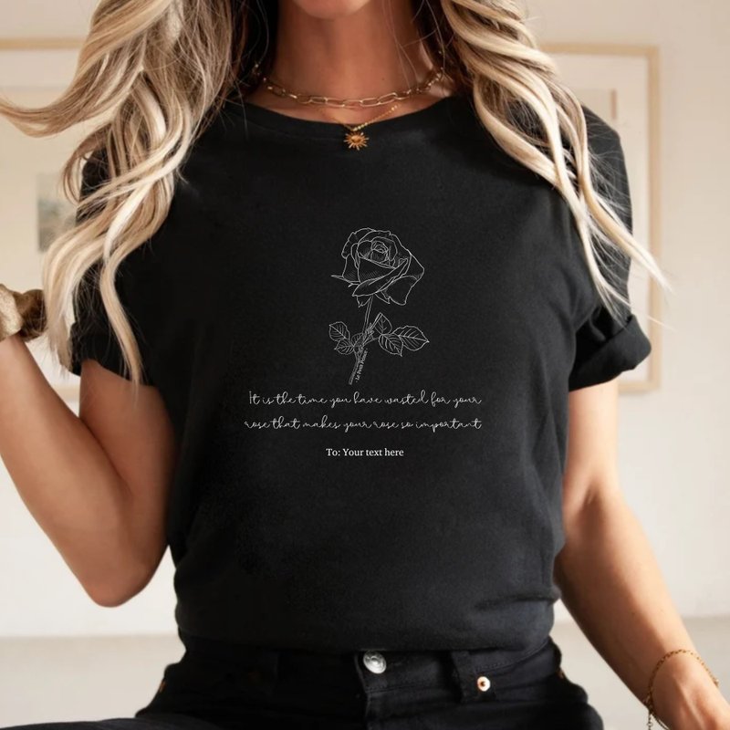 The little prince can be customized with a name, time you have wasted, a unisex short-sleeved top with a quote from the movie - เสื้อยืดผู้หญิง - ผ้าฝ้าย/ผ้าลินิน ขาว