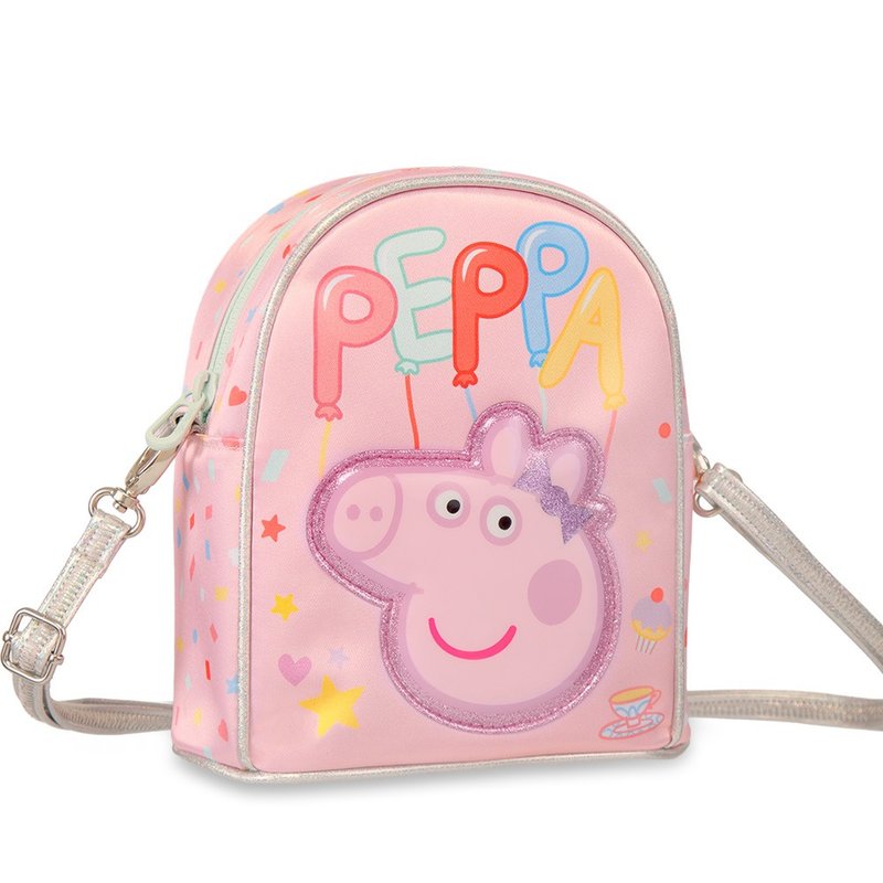 粉紅豬小妹聯名款 時尚兩用斜背包-佩佩豬 | Fun Time - 側背包/斜背包 - 其他材質 粉紅色