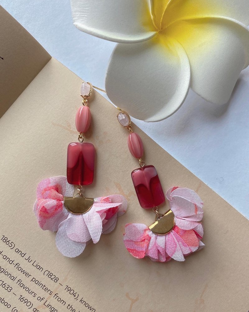 Handmade Earrings - PINK TONE - Earrings & Clip-ons - Colored Glass Pink