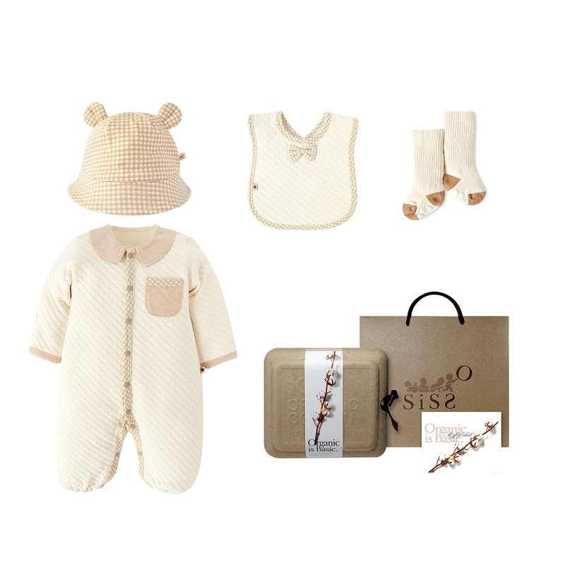 [SISSO Organic Cotton] Sunshine Air Cotton Rabbit Hat Gift Box 3M 6M 12M - ของขวัญวันครบรอบ - ผ้าฝ้าย/ผ้าลินิน ขาว