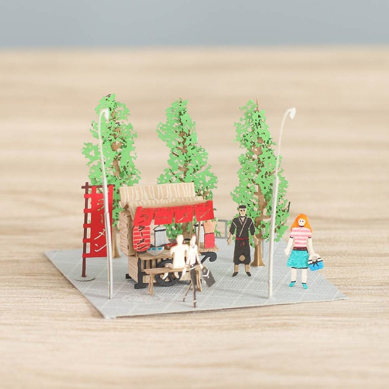 屋台 FingerART紙藝術模型 連展示盒 日本文化系列 (SJ-523) - 木工/竹藝/紙雕 - 其他材質 紅色