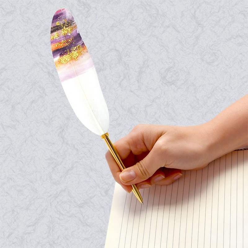 Japan Quill Pen Feather Ball Pen Gold Luxury Series G010 Feather Pen Xi Xi - ปากกา - วัสดุอื่นๆ สีทอง