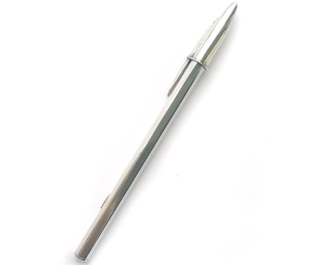 初期のビックスターリングシルバーボールペン│フランスの珍しい質感