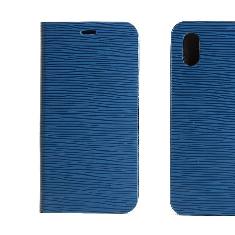 BEFINE iPhone X専用Tascaの革サイドリフトケース - ブルー（8,809,402,594,320） - スマホケース - 革 ブルー