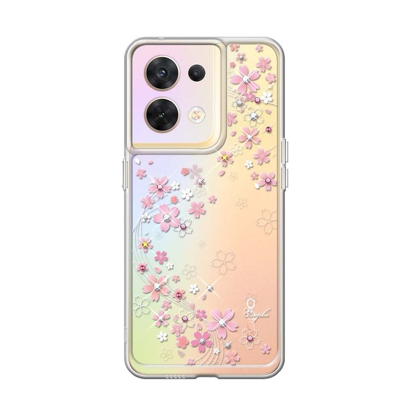 apbs OPPO Reno 8/10 Pro Shockproof Double Material Crystal Color Diamond Phone Case-Teana Sakura - Phone Cases - Other Materials Multicolor