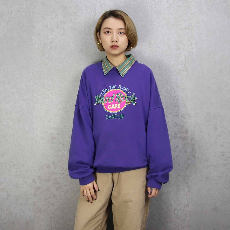 Tsubasa.Y Ancient House A10 Purple Hard Rock Embroidery Vintage University Tee, Ancient Long Sleeve - Unisex Hoodies & T-Shirts - Cotton & Hemp 