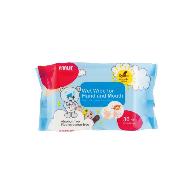 [Farlin] Wet wipes for baby xylitol hand and mouth (30 pumps) - อื่นๆ - วัสดุอื่นๆ สีน้ำเงิน