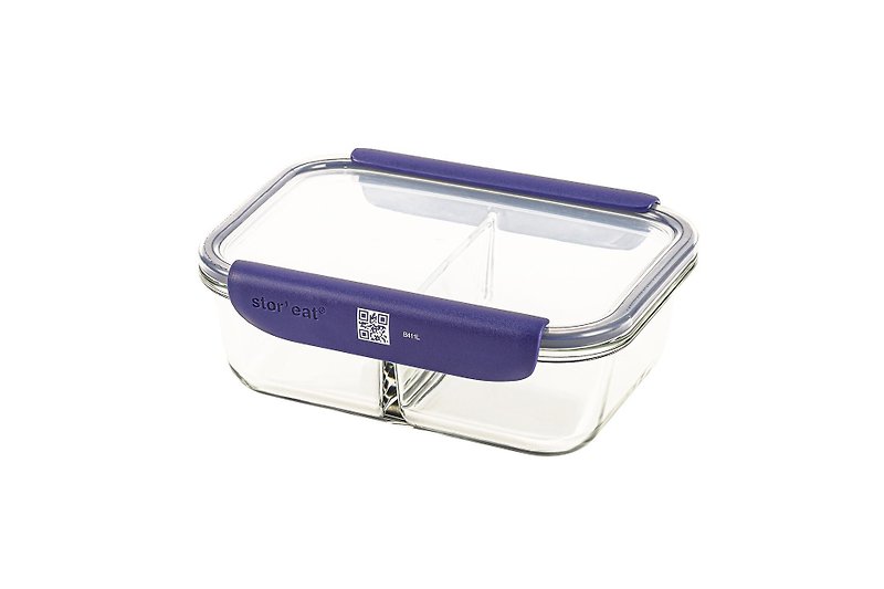 Mastrad F93103 SMART FOOD STORAGE BOX WITH COMPARTMENTS - STOR'EAT - 1450ML - Lunch Boxes - Other Materials Blue