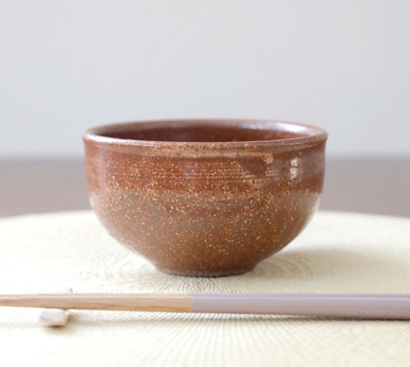 Titanium matte glaze rice bowl 2 - ถ้วยชาม - ดินเผา สีนำ้ตาล