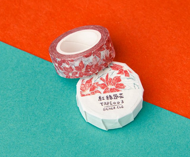 CHERCLE | 紙テープ | 紙 |レッドグリーンデイの花 | 香港のデザイン - ショップ CHERCLE マスキングテープ - Pinkoi