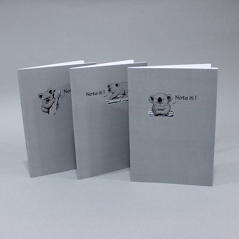 Koala Wood Series 3 into the gray notebook gift bag - สมุดบันทึก/สมุดปฏิทิน - กระดาษ สีเทา