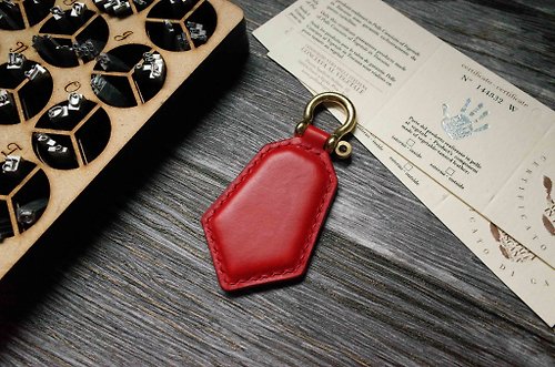 IPPI手作革物 造型悠遊卡 晶片吊飾－鑰匙圈款－紅色