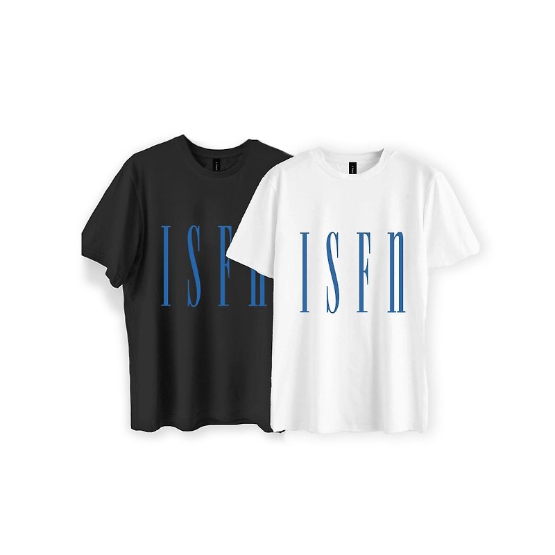 ISFN LOGO T Shirt - เสื้อยืดผู้ชาย - ผ้าฝ้าย/ผ้าลินิน ขาว