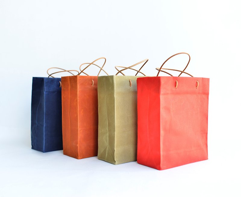 SIZE B5 Hard Wax Canvas Leather Paper Bag Style WEEKFUN SERIES - Handbags & Totes - Cotton & Hemp Multicolor