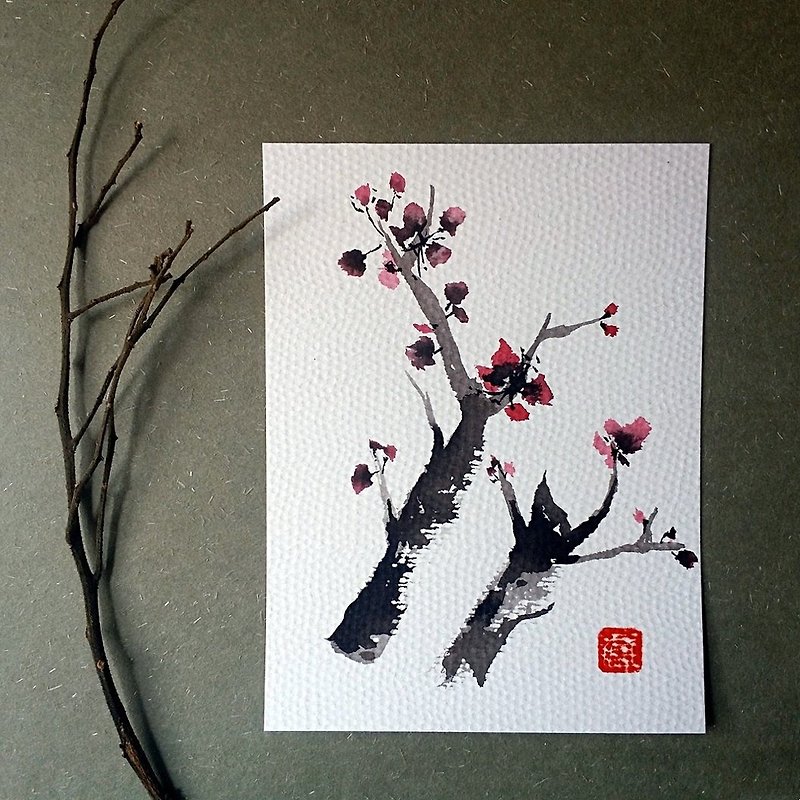手描きの中国インク・汎用カード/カード/ポストカード（オリジナル） - カード・はがき - 紙 多色