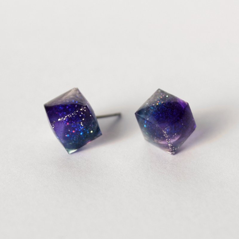 Night Sands / resin earring - single / ICE DRIP - Earrings & Clip-ons - Resin Purple