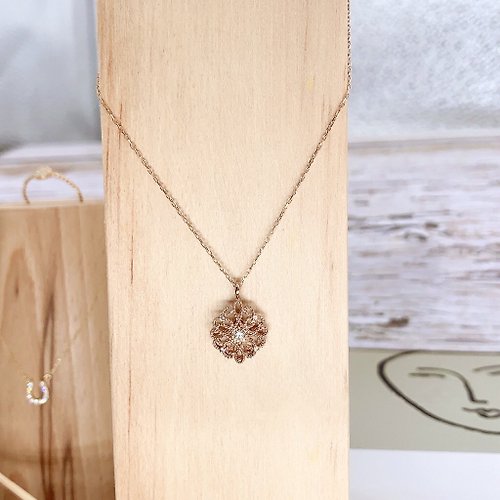 儒家珠寶 Aru 輕珠寶 微型珠寶 18k金 玫瑰金 復古 蕾絲花邊 鑽石項鍊 鑽石
