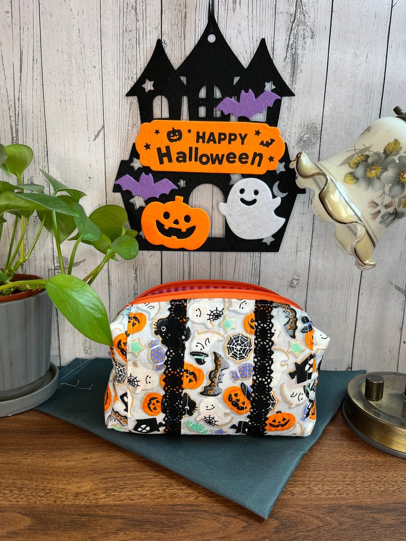 日本製 Halloweenポーチ - 化妝包/收納袋 - 棉．麻 黑色