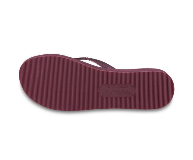 QWQ wine red women s 3 cm thick soled flip flops Higher series non