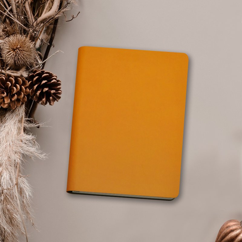 Graduation start school A5 hand account notebook notepad grid book simple mud yellow customized - สมุดบันทึก/สมุดปฏิทิน - หนังเทียม สีส้ม