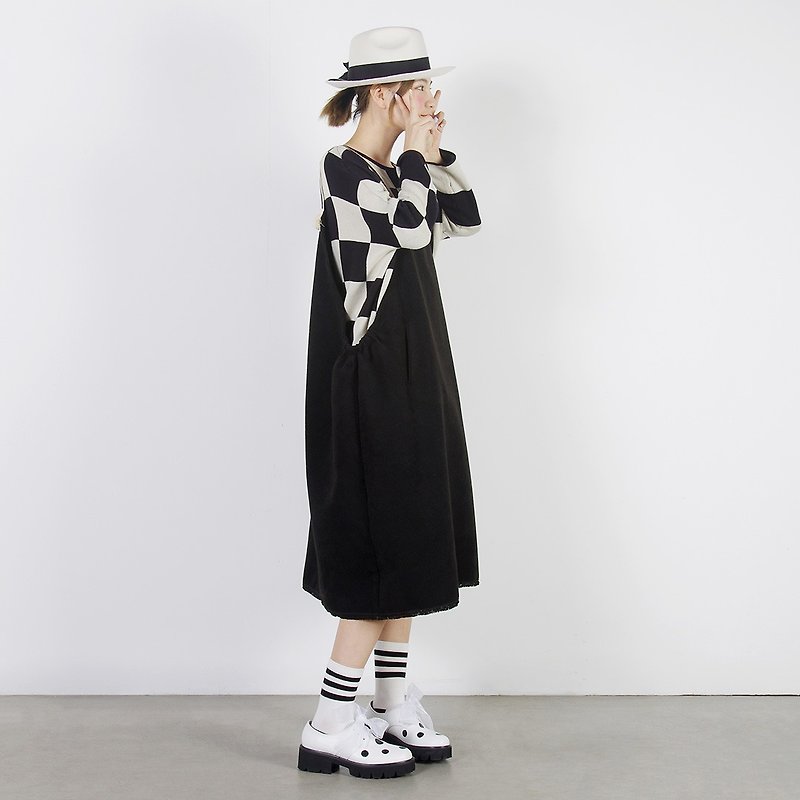 Black long hair dress skirt - imakokoni - จัมพ์สูท - ขนแกะ สีดำ