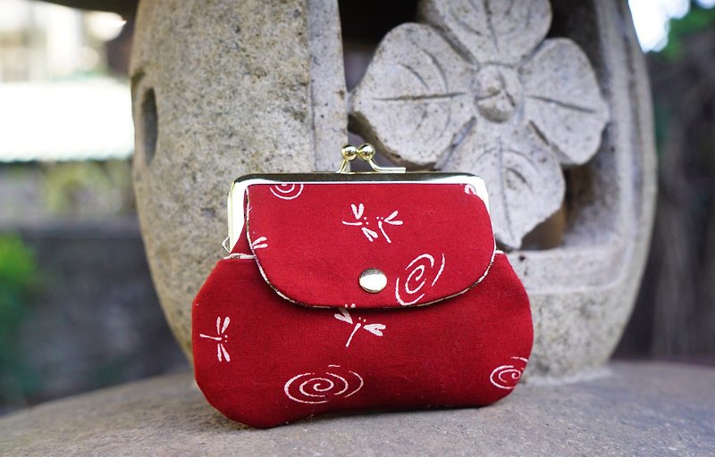 Edo dragonfly pocket bag - red い - กระเป๋าสตางค์ - กระดาษ สีแดง