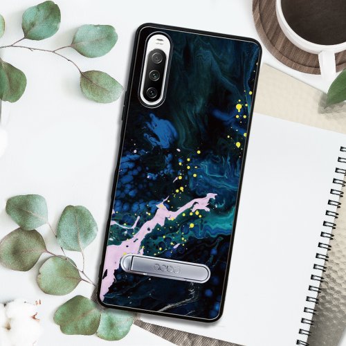 apbs 雅品仕 水晶彩鑽手機殼 Sony Xperia 10 IV 減震立架手機殼-抽象畫
