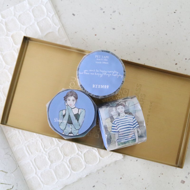 Dreamy PET TAPE(4cm X 10m) - มาสกิ้งเทป - เส้นใยสังเคราะห์ สีใส