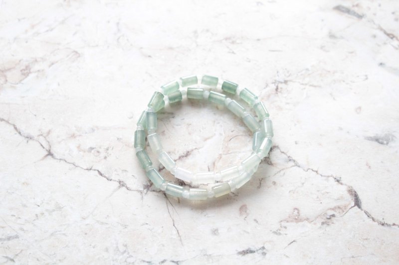 Journal-純天然A貨翡翠(緬甸玉)冰飄花放螢光x漸層路路通串手鍊 - 手鍊/手環 - 寶石 