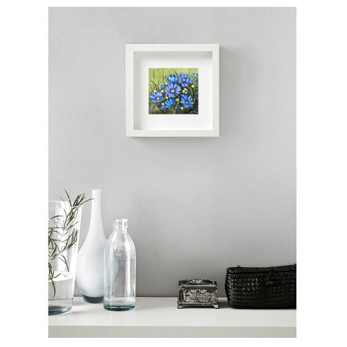 菊の花の絵画 オリジナルアート 小さな油絵 花のアートワーク