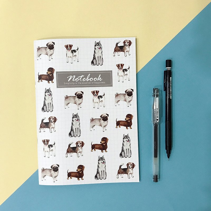 Pet watercolor square / square eye notebook Jack Russell Chico dog dachshund dog MiGlu - สมุดบันทึก/สมุดปฏิทิน - กระดาษ สีนำ้ตาล