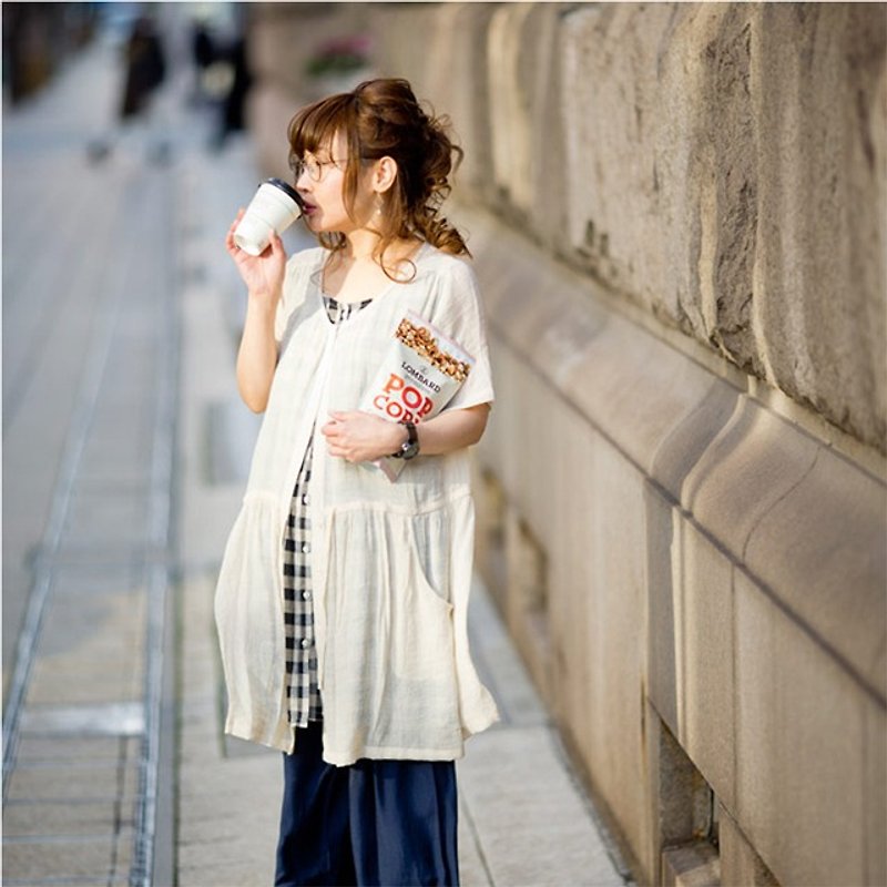☆ Palette ☆ 彡 パレット チェック柄 ドッキング ワンピース - 洋裝/連身裙 - 聚酯纖維 白色