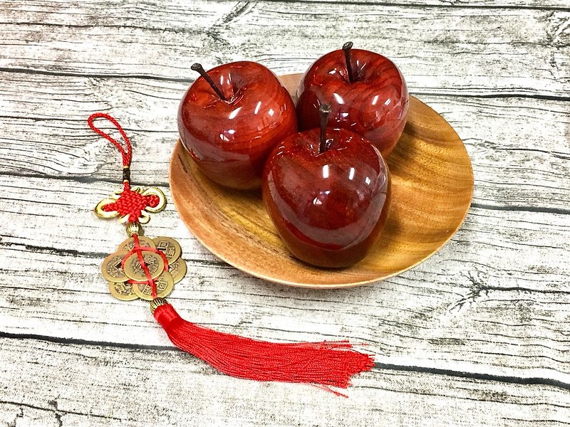 Log decoration red sour branch apple-single - Items for Display - Wood Red