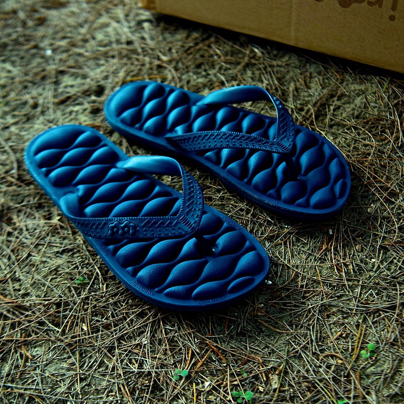 Air-cushion flip-flops/flip-flops/beach sandals/air-cushion shoes/pressure relief - Slippers - Eco-Friendly Materials Blue