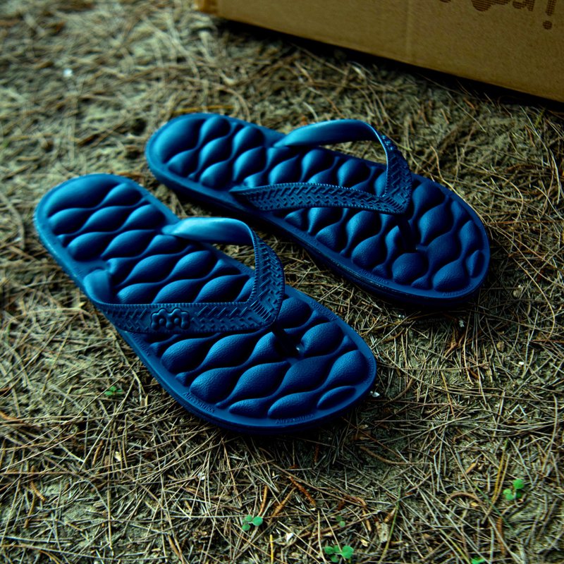 Air-cushion flip-flops/flip-flops/beach sandals/air-cushion shoes/pressure relief - Slippers - Eco-Friendly Materials Blue