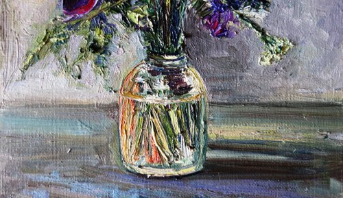 アイリス絵画油花オリジナルアート油絵原作花アートワーク